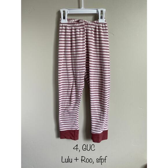 Handmade in USA Lulu + Roo Striped Girls Size 4 Pajama Bottoms - Picture 1 of 1